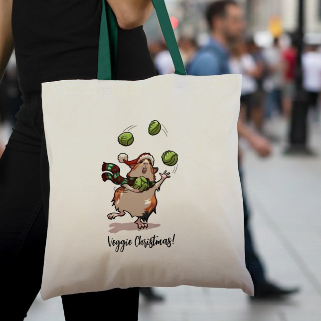 Bolsa Tote Veggie Natal! Guinei malabarizando couros (Criador carregado)
