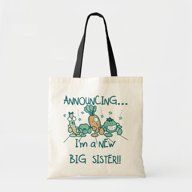 Bolsa Tote Veggies Engraçados Nova Irmã (Frente)