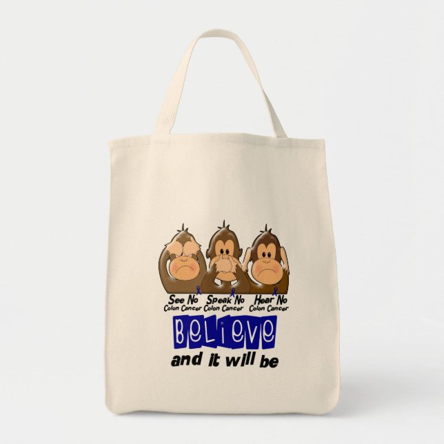 Bolsa Tote Veja que para falar não ouça nenhum cancro do (Frente)