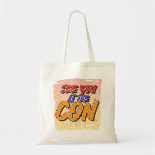 Bolsa Tote Vejo Você No Slogan De Cartoon Da Con Quic