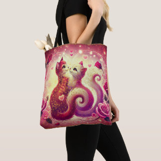 Bolsa Tote Vela Aromática Gatos Rosa