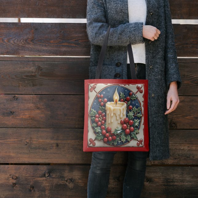 Bolsa Tote Vela de Natal Branca (Criador carregado)