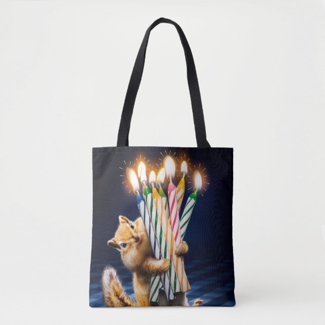 Bolsa Tote Velas de Aniversário de Esquilo (Frente)