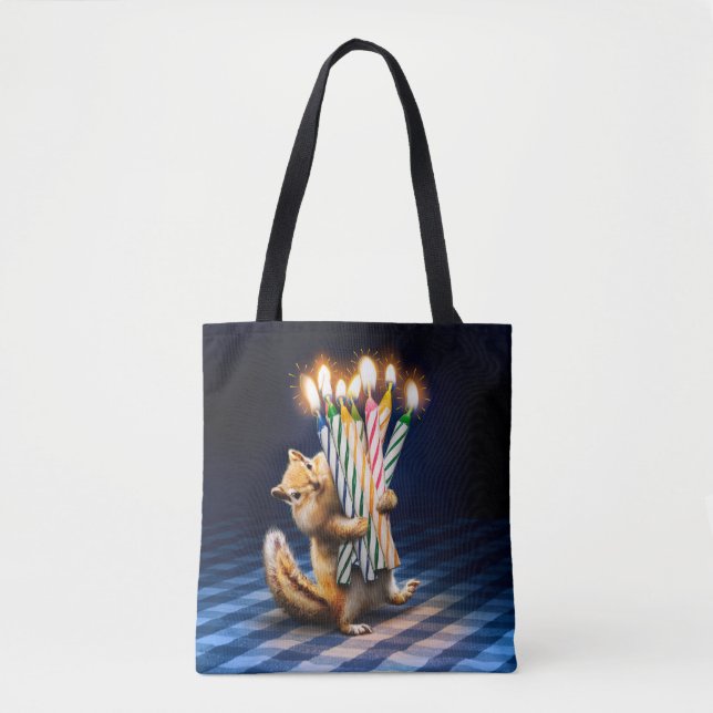 Bolsa Tote Velas de Aniversário de Esquilo (Frente)