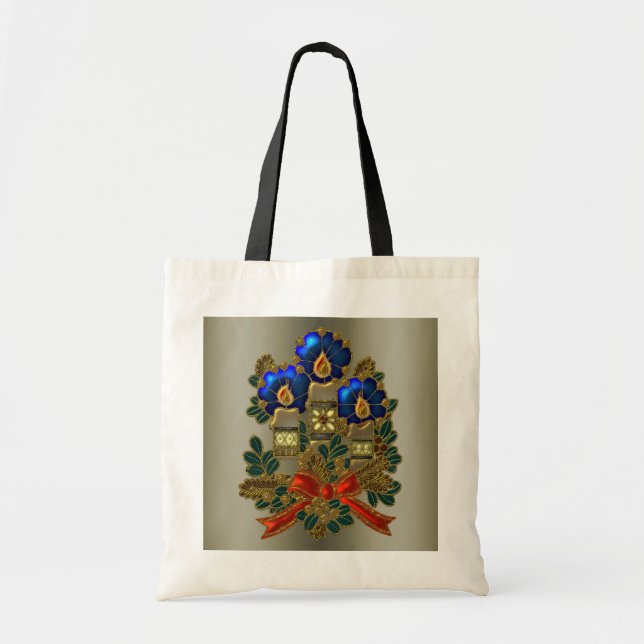 Bolsa Tote Velas de Natal e Terra (Frente)