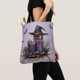 Bolsa Tote Velas Roxas do Halloween Mordem Assustador