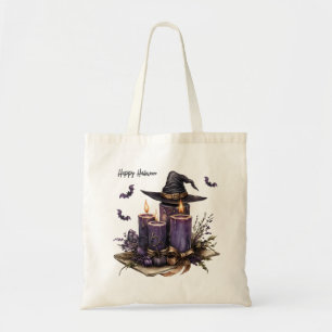 Bolsa Tote Velas Roxas do Halloween Mordem Assustador
