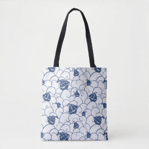 Bolsa Tote Veleiros no teste padrão do mar