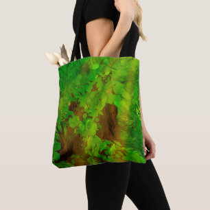 Bolsa Tote Velha Árvore Espessa Ramifica Verde E Sol