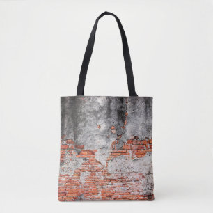 Bolsa Tote Velho muro de tijolos vermelhos rude templo antigo