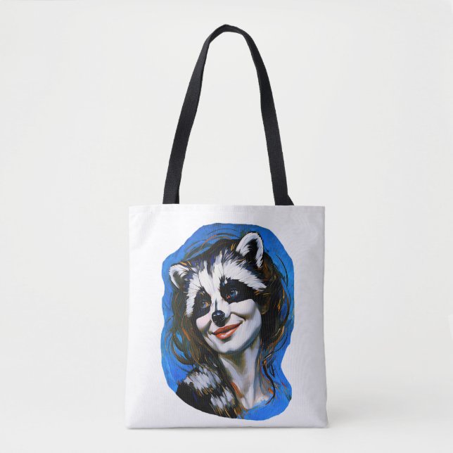 Bolsa Tote "Velka Teyani" Whispering Raccoon Trickster (Frente)