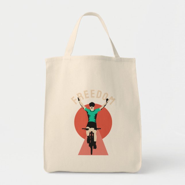 Bolsa Tote Vencedor Ciclista Estilo Retro Liberdade (Frente)