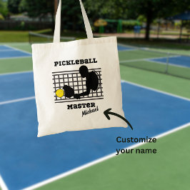 Bolsa Tote Vencedor mestre jogador de pickleball nome persona