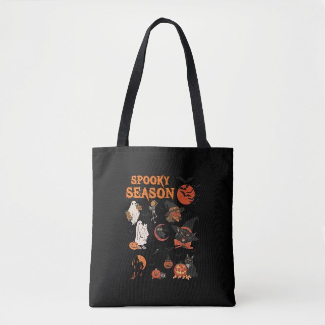 Bolsa Tote Vendedor Preto de Bruxa Negra do Halloween (Frente)