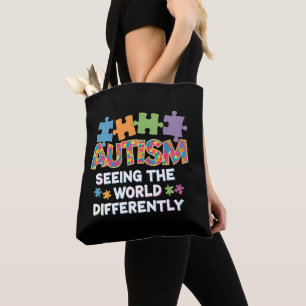 Bolsa Tote Vendo o Mundo de Forma Diferente Conscientização s