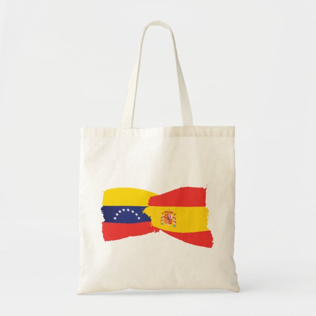 Bolsa Tote Venezuela y España juntos- Venezuela Spain flag (Frente)