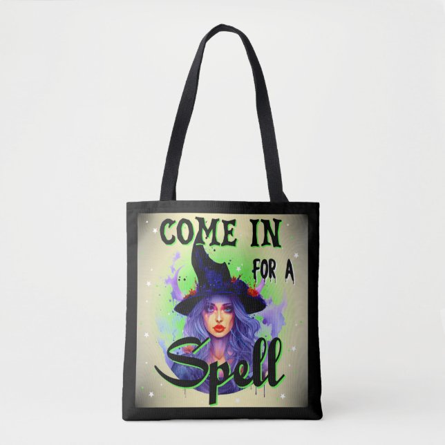 Bolsa Tote Venha para um Spell _ Halloween (Frente)