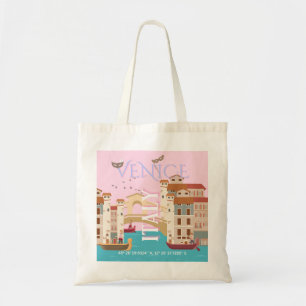 Bolsa Tote Venice Viagem Art, Itália, Retro-Viagem Art