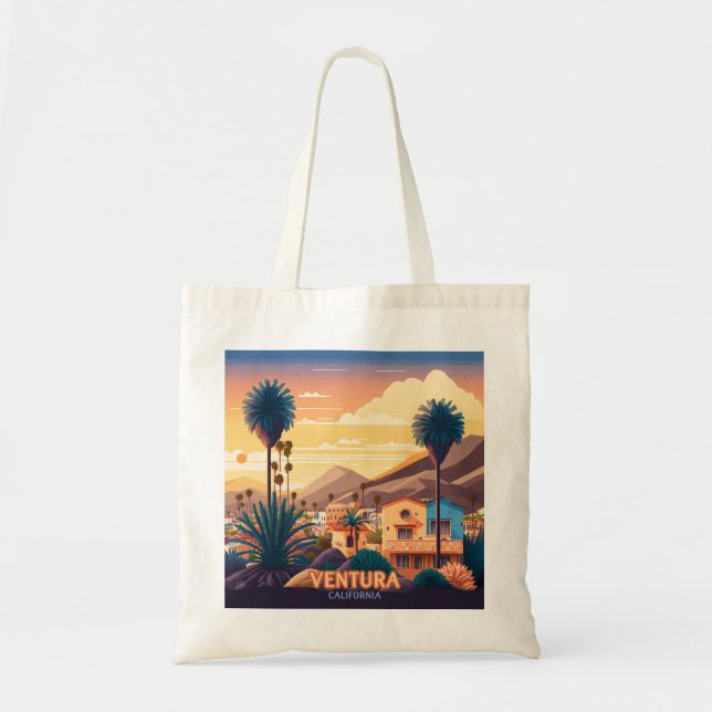 Bolsa Tote Ventura Sunset Mounts Sul da Califórnia Retro (Frente)