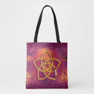 Bolsa Tote Venus Flower of Love - gold - pontos + seu backgr.