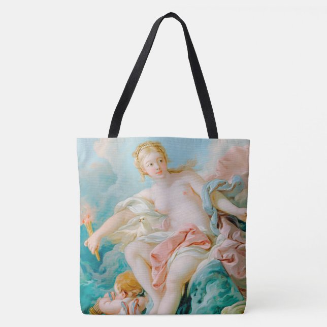 Bolsa Tote Vênus nas ondas de François Boucher (Frente)