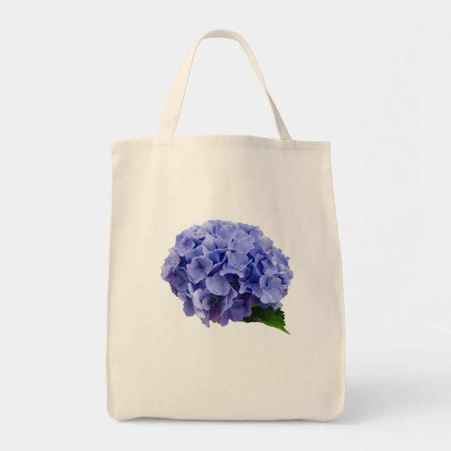 Bolsa Tote Verão azul do primavera da flor do Hydrangea (Frente)