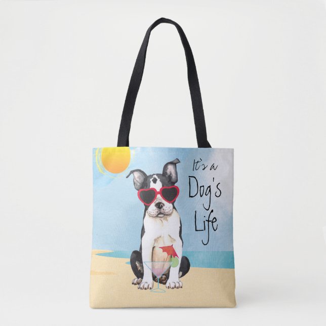 Bolsa Tote Verão de Boston Terrier (Frente)