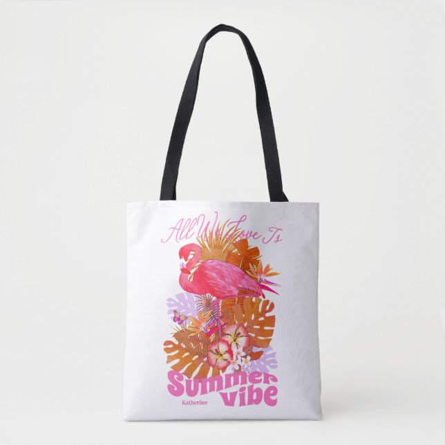 Bolsa Tote Verão do Flamingo (Frente)