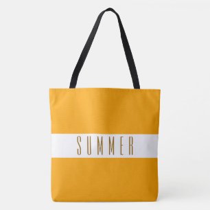 Bolsa Tote VERÃO Listras Douradas Amarelas Laranja e Brancas