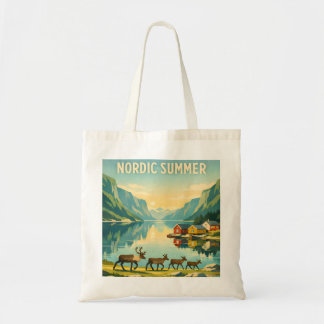 Bolsa Tote Verão Nórdico – Viagem Vintage ao Fiorde Escandina