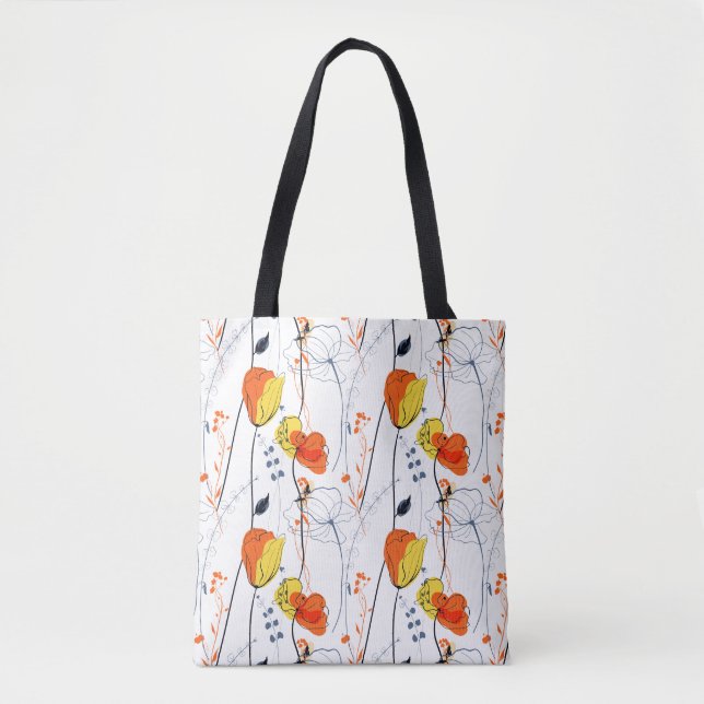 Bolsa Tote Verão tropical | Belos Design de flores amarelas (Frente)