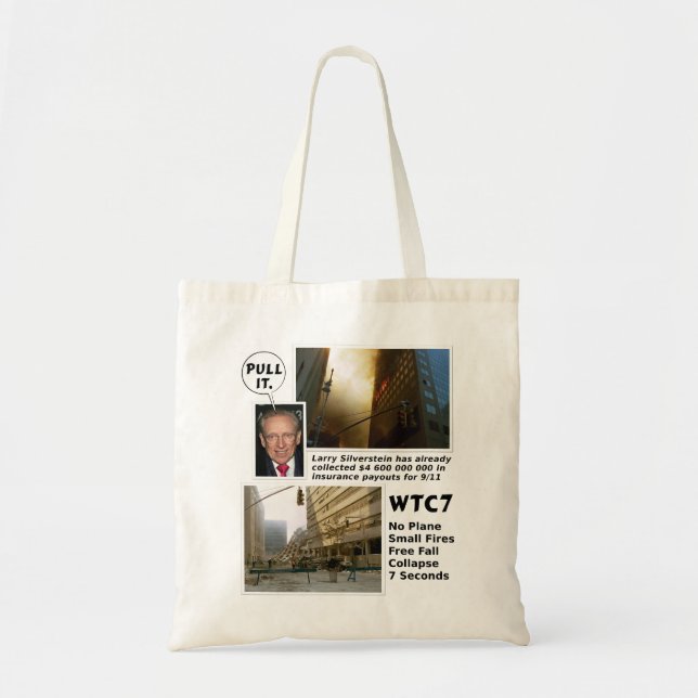 Bolsa Tote Verdade 911 WTC7 Saca de Puxar (Frente)