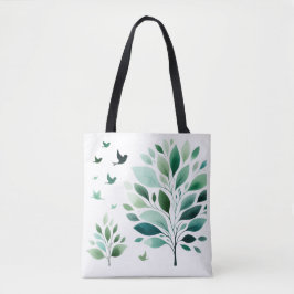 Bolsa Tote Verdant Whispers Chickadee