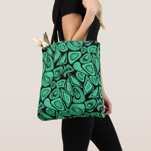 Bolsa Tote Verde, abstrato, retrô