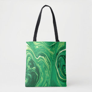 Bolsa Tote Verde Brilhante Criativo Misturado Design de Têxte