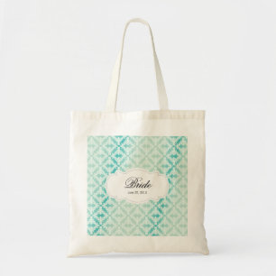 Bolsa Tote Verde da hortelã & noiva do damasco da cerceta