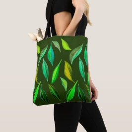 Bolsa Tote Verde deixa um padrão de aquarela ambiental
