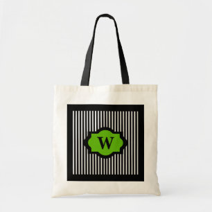BOLSA TOTE VERDE DO CHIQUE BAG_72 EM LISTRAS DE BLACK/WHITE