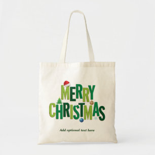 Bolsa Tote Verde dos elementos do Feliz Natal