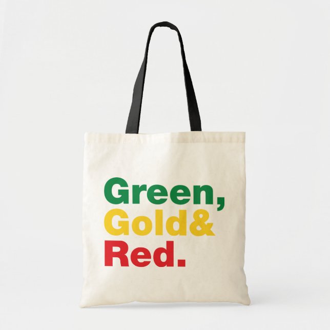 Bolsa Tote Verde, Dourado e Vermelho. (Frente)