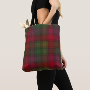 Bolsa Tote Verde e vermelho, tartã