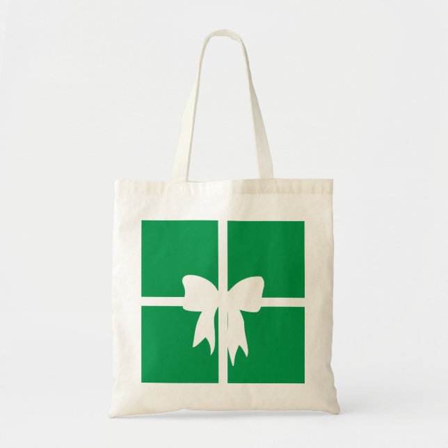 Bolsa Tote Verde embrulhado presente (Frente)