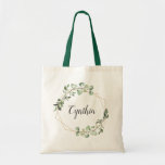 Bolsa Tote Verde Eucalyptus Geométrico Bridesmaid<br><div class="desc">Verde Eucalyptus Geométrico Frame Dourado Bridesmaid Favorece Tote Bag. (1) Para mais personalização,  clique no link "personalizar mais" e use nossa ferramenta design para modificar esse modelo. (2) Se precisar de ajuda ou itens correspondentes,  entre em contato comigo.</div>