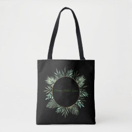 BOLSA TOTE VERDE FLOR PRETO COM SACO DE DEDICAÇÃO