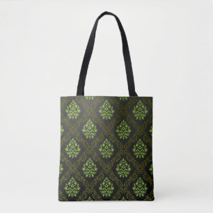 Bolsa Tote Verde floral do papel de parede