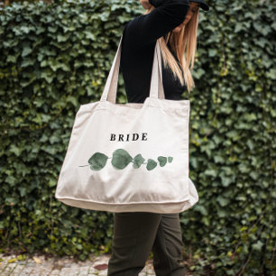 Bolsa Tote Verde fresco Watercolor Noiva