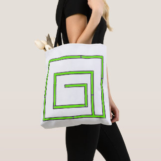 Bolsa Tote Verde Geo Branco