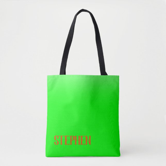 Bolsa Tote Verde limão Simples e Moderno e Laranja - Personal (Frente)