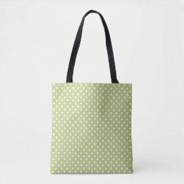 Bolsa Tote Verde Oliva Claro com Bolinhas | Bolsa