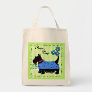 Bolsa Tote Verde personalizado de Terrier do Scottie cão